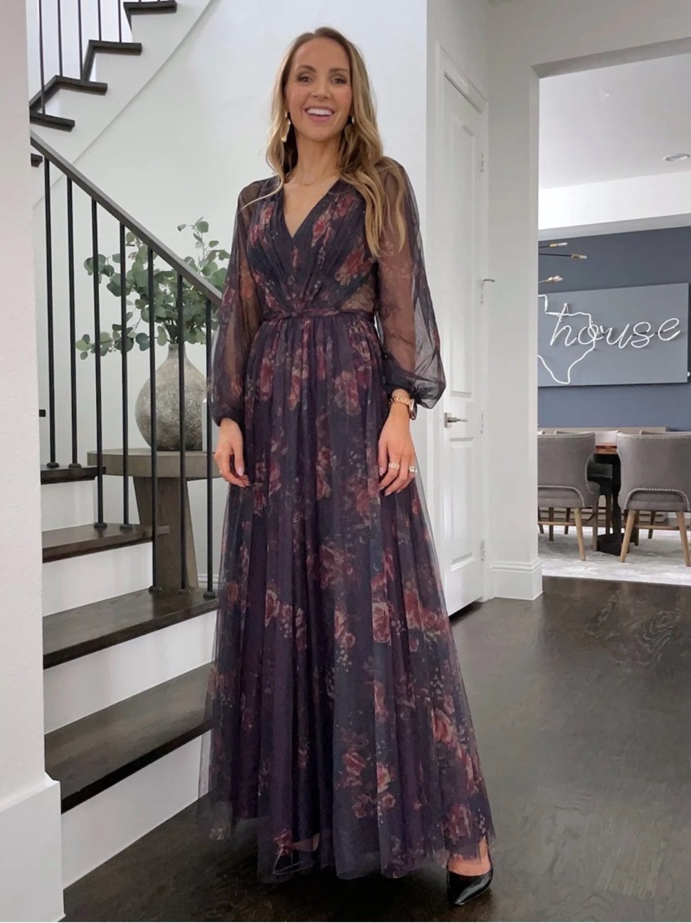Marchesa Notte  Dark Plum Floral Lace Salerno Dress Size 14